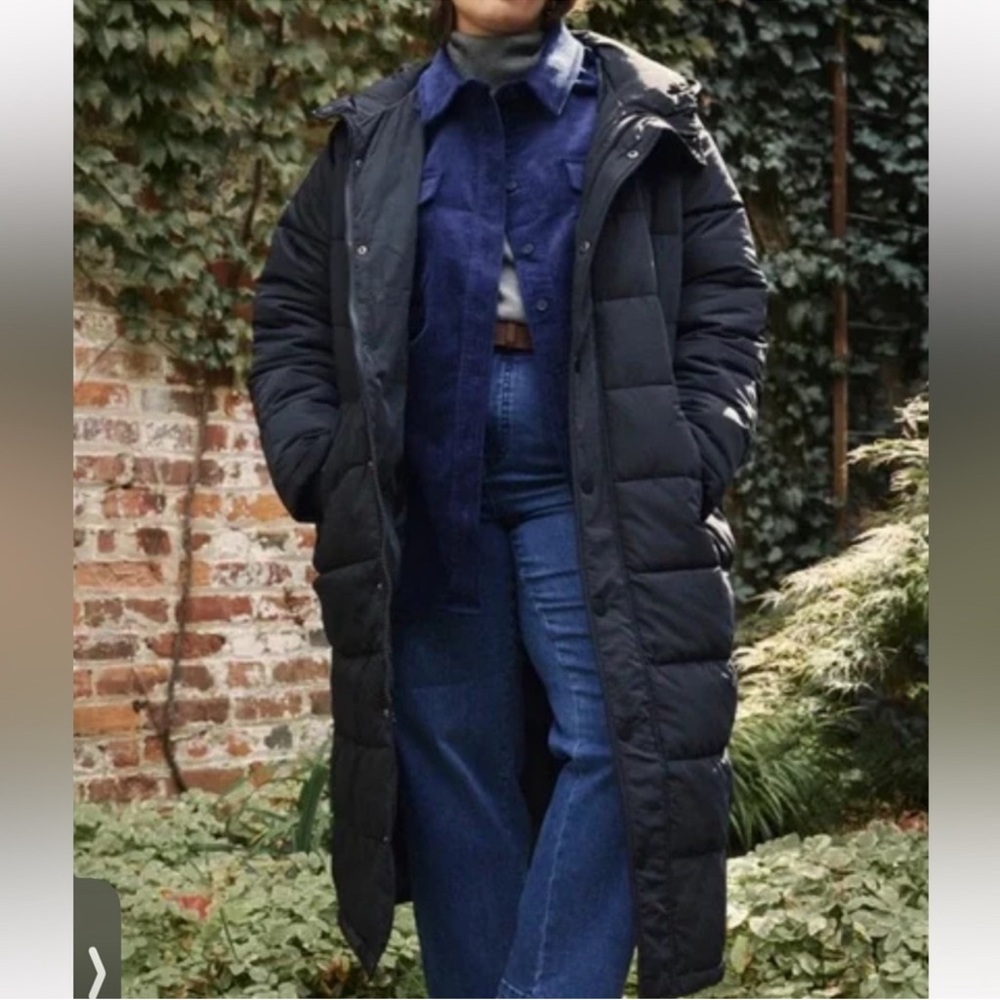 Free people Long Black Puffer Coat universal standard